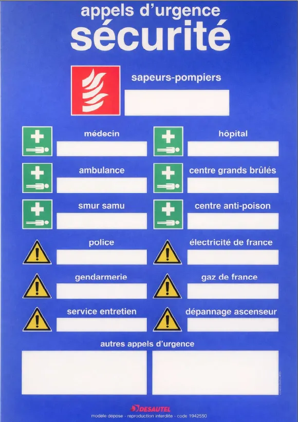 10031-CONSIGNES APPEL URGENCE 205X305MM-1942550