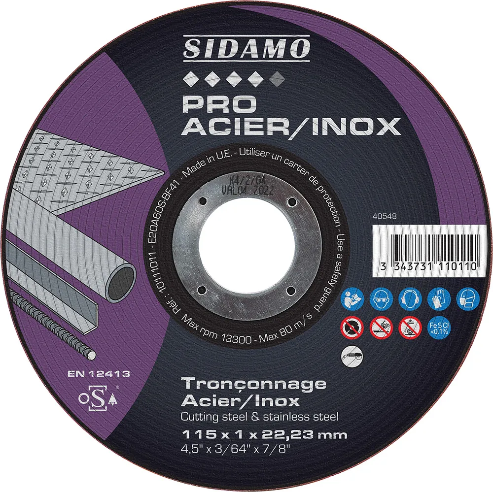 50726-DISQUE A TRONCONNER INOX DIAM.115X1,0X22,23MM-PRO-10111011