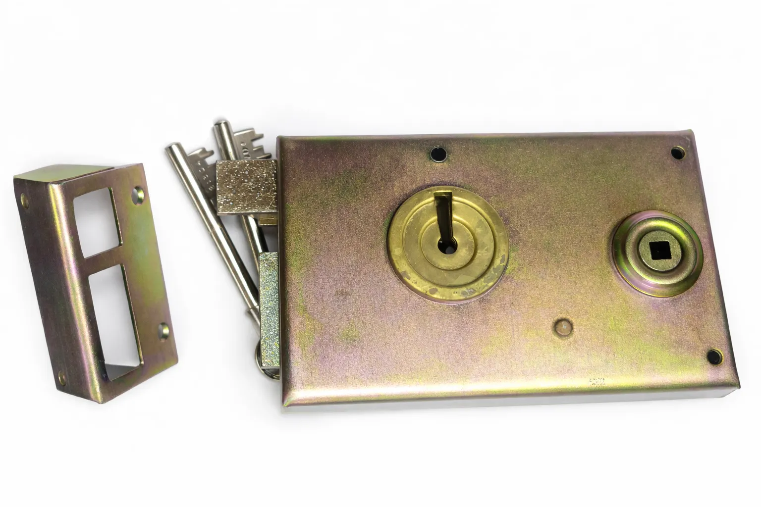 5508-SERRURE APPLIQUE HORIZONTALE POUR GRILLE 2CLES-7367